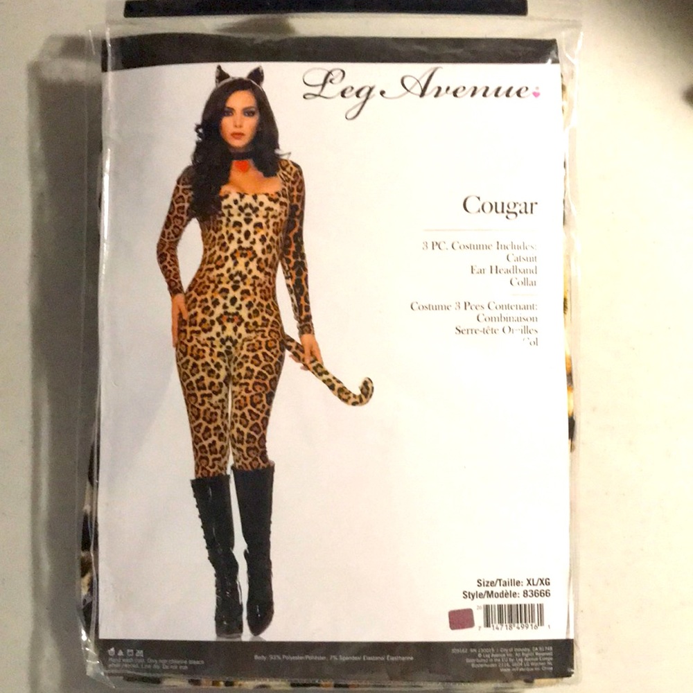Leg Avenue Sexy Cougar Catsuit Costume size XL - Picture 3 of 6